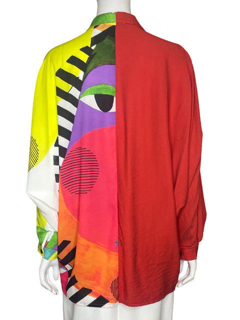 Camisa S.C.H Estampado Naranja - Talla S