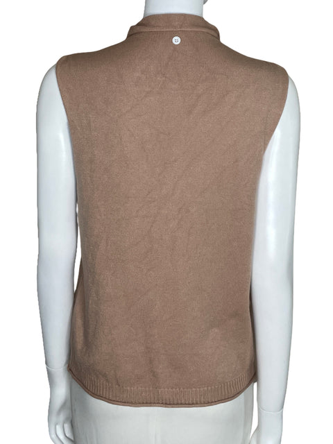 Top Tesoro TPS Cuello Alto Sin Mangas Beige-Talla U