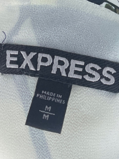 Blusa Express Mangas Larga Flores Blanco - Talla M
