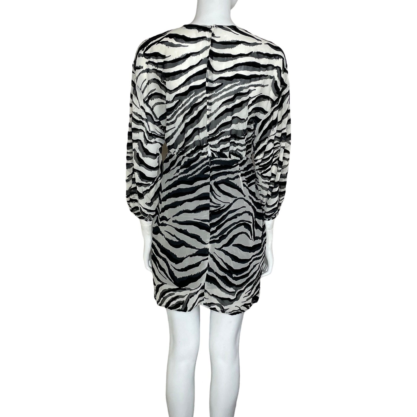 Vestido Zara Animal Print Blanco-Talla S