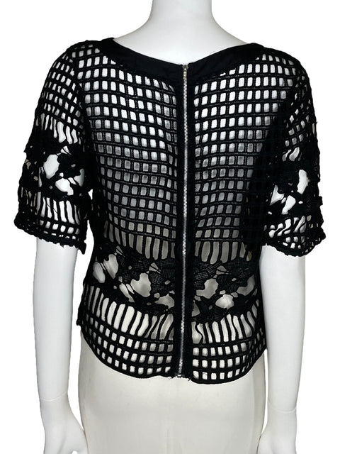 Blusa Zawary Encaje Negro-Talla U