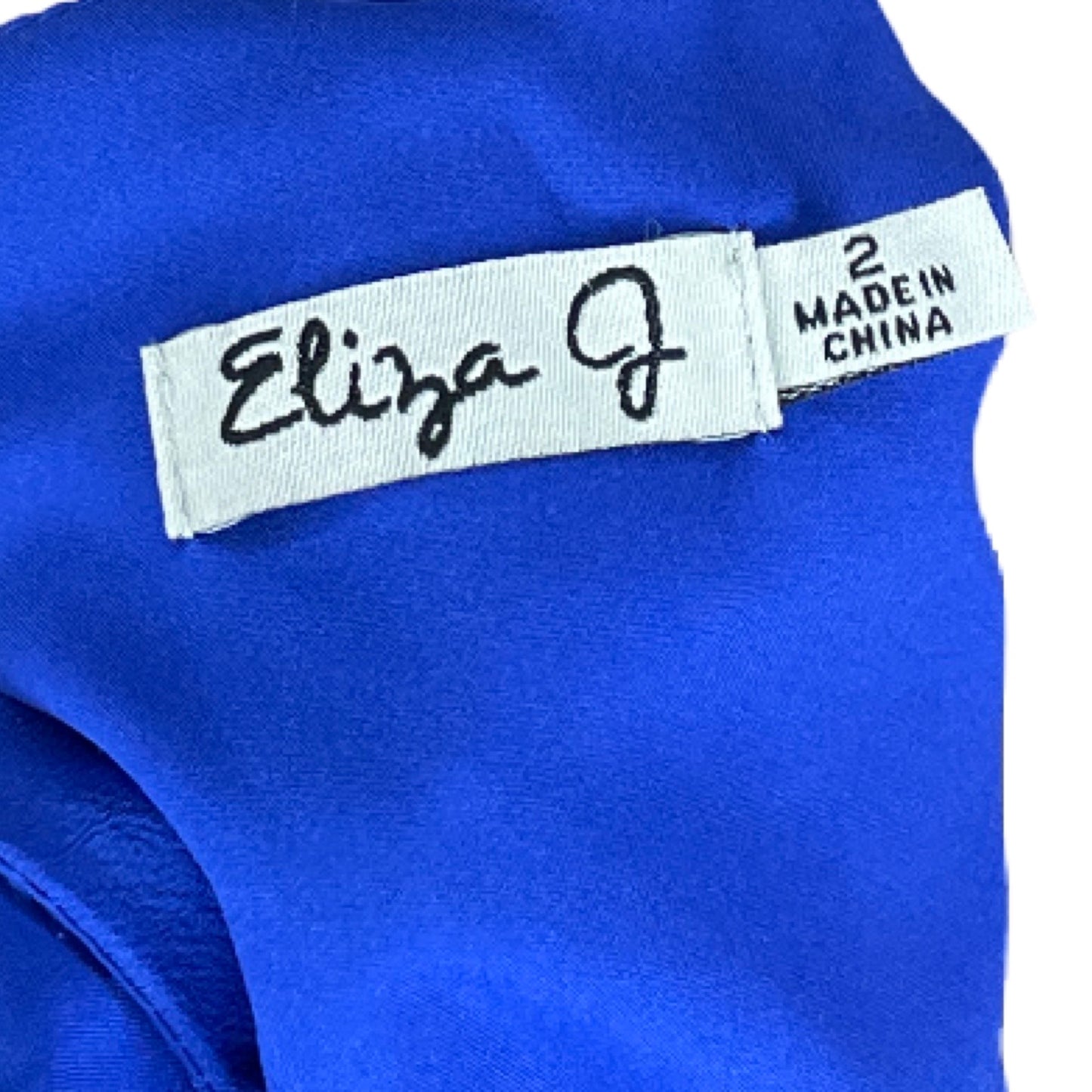 Vestido Eliza J Mangas Puff Midi Azul - Talla 2
