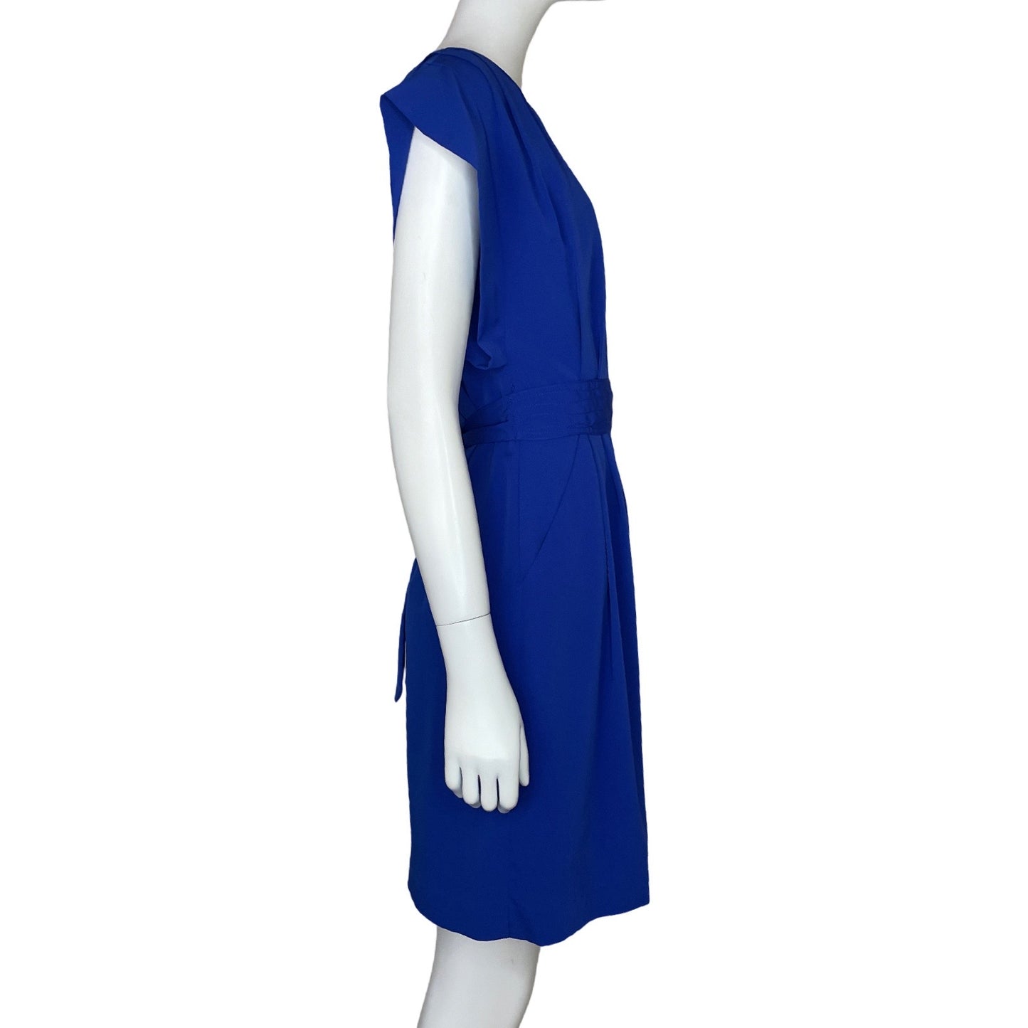 Vestido Eliza J Mangas Puff Midi Azul - Talla 2