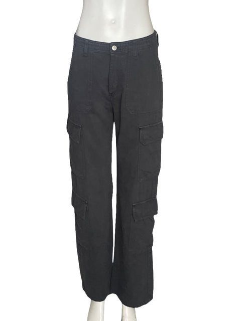 Pantalon Zara Cargo Bolsillos Gris - Talla 4