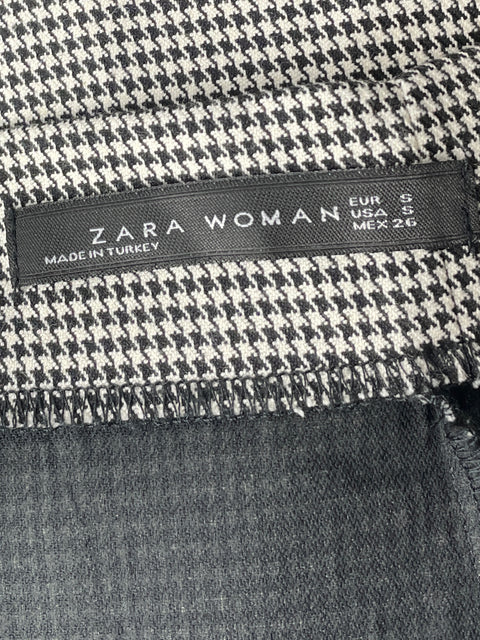Falda Zara Pata De Gallo Mini Negro-Talla S