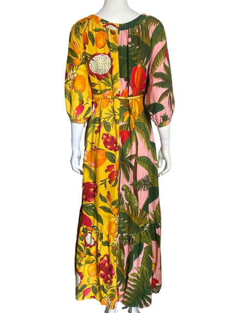 Vestido Farm Rio Cross Body Amarillo-Talla S