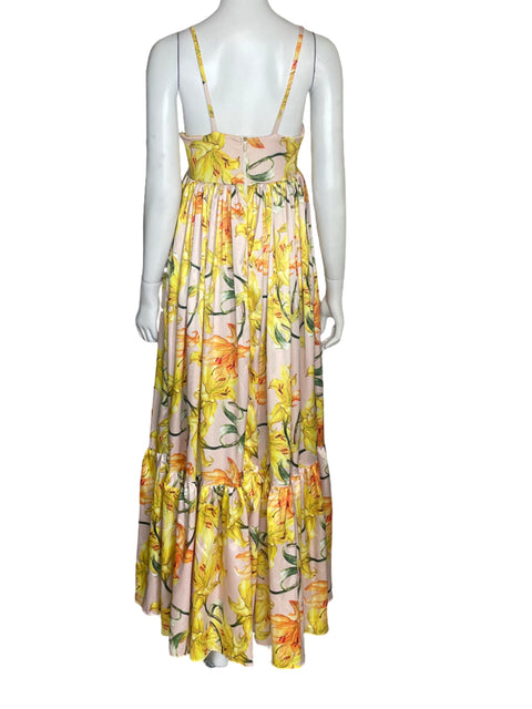 Vestido Michelle Forero Estampado Amarillo-Talla M