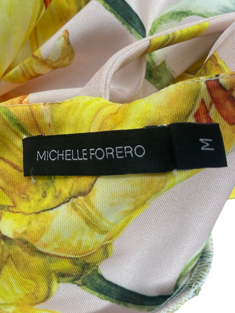 Vestido Michelle Forero Estampado Amarillo-Talla M