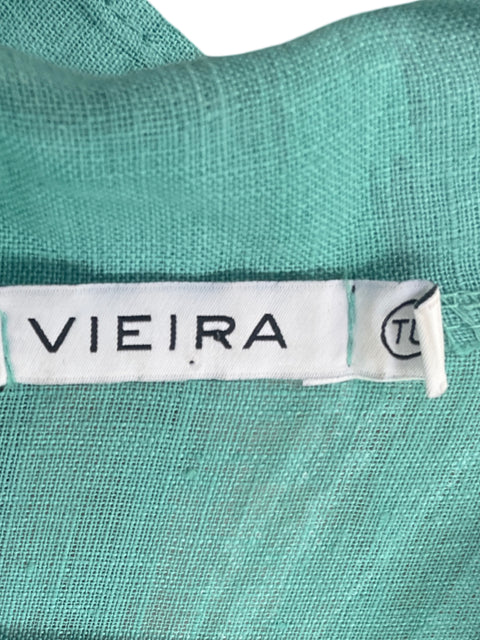 Vestido Vieira Estampado Fluido Verde-Talla U