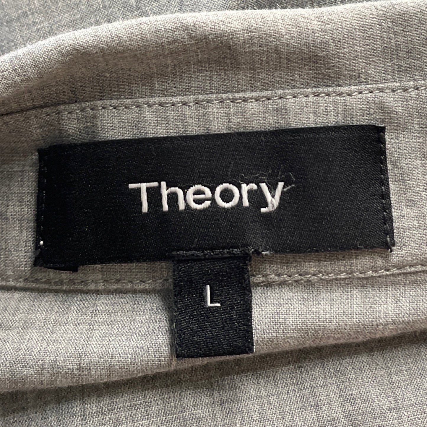 Camisa Theory Bolsillo Manga Larga Gris-Talla L
