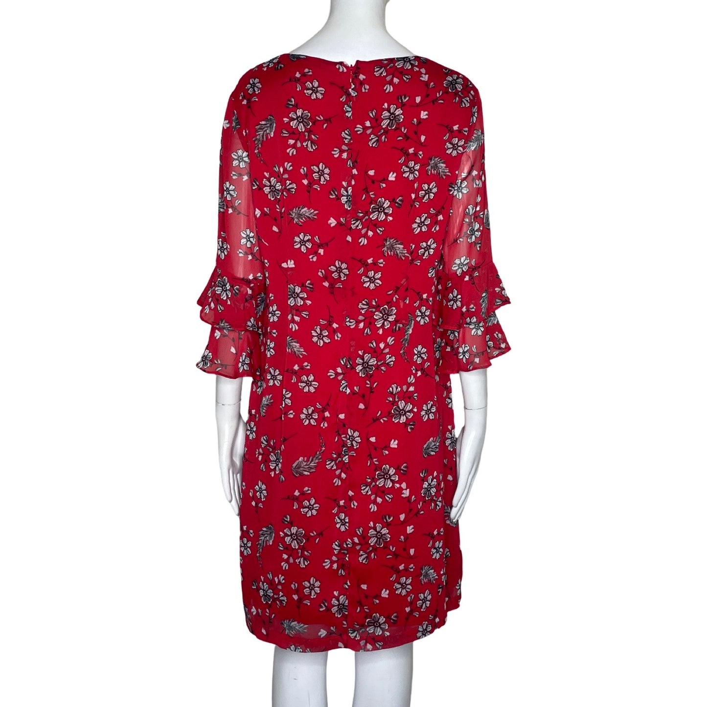 Vestido Karl Lagerfeld Vuelos Manga Rojo-Talla 8