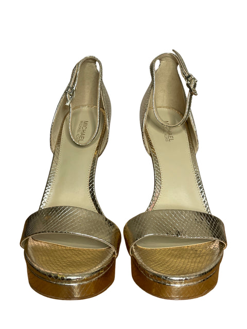 Calzado Michael Kors Jordyn Piel Con Relieve de Serpiente Dorado-Talla 7.5