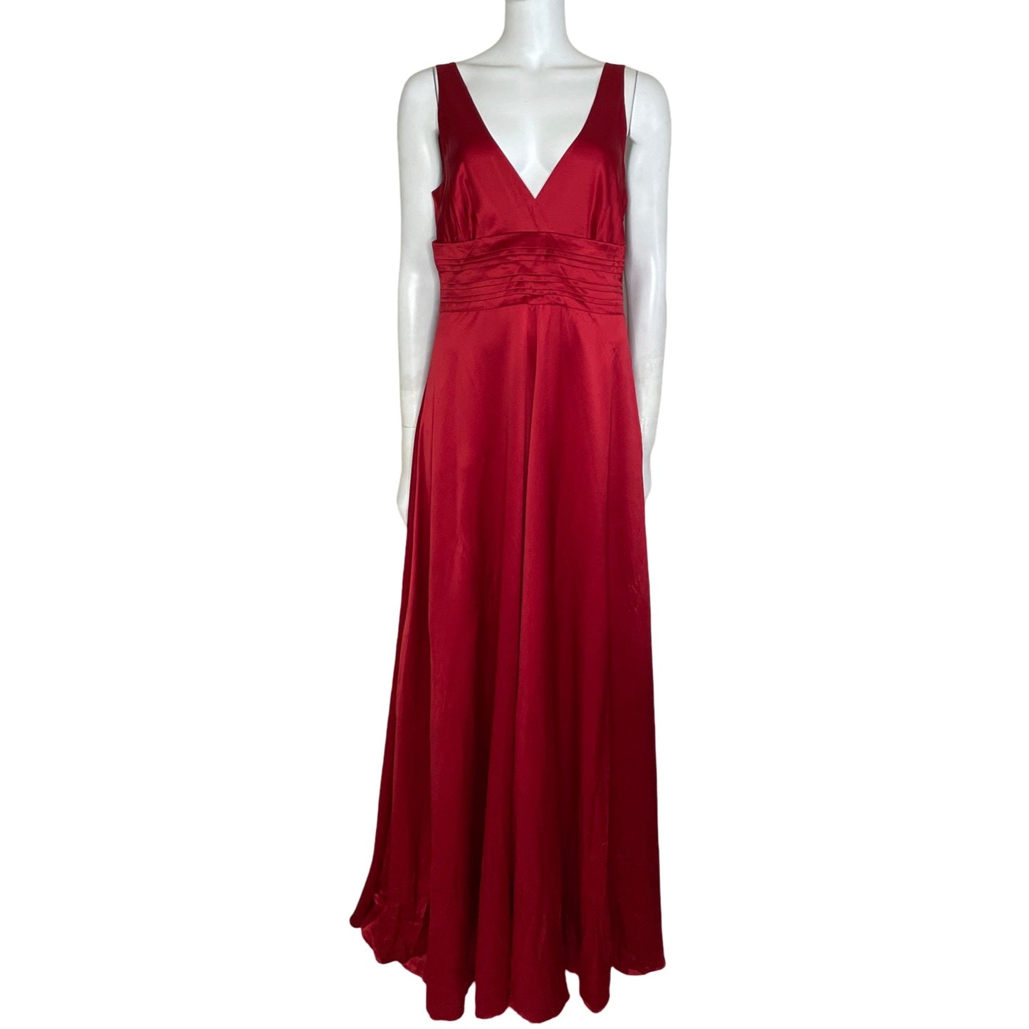 Vestido Carolina Herrera Maxi Plisado Rojo-Talla 8