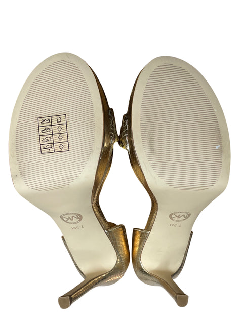 Calzado Michael Kors Jordyn Piel Con Relieve de Serpiente Dorado-Talla 7.5