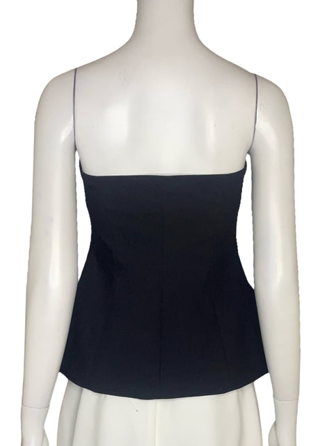 Blusa Zara Strapless Botones Negro - Talla M