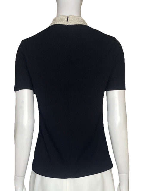 Blusa Zara Acanalado Negro - Talla M
