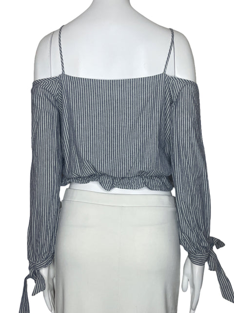 Blusa Emory Park Rayas Mangas Gris-Talla S