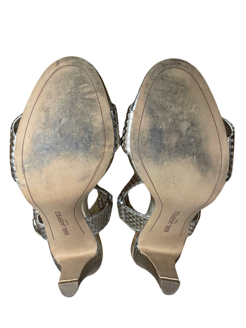 Calzado Karl Lagerfeld Cieone Ankle Strap Plateado-Talla 7.5