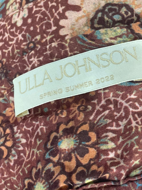 Top Ulla Johnson Flores Tiras Marron-Talla 2