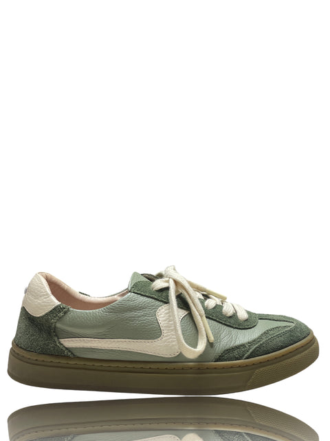 Calzado Bon Bonite Cuero Carnaza y Napa Verde - Talla 8