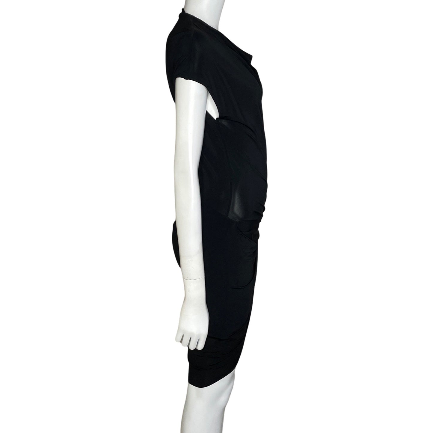 Vestido Helmut Lang Drapeado Negro-Talla S