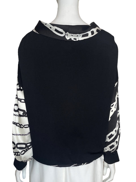 Blusa Purificaciòn Garcia Eslabones Negro-Talla M