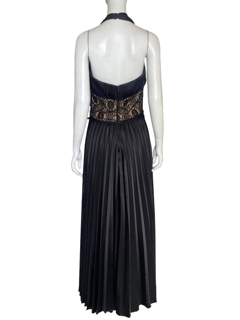 Vestido Mariano Fernandez Plisado Negro-Talla S