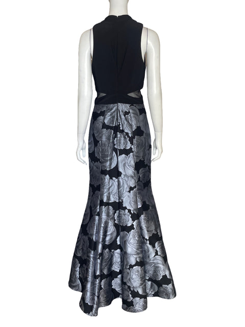 Vestido Xscape Halter Estampado Gris-Talla 10