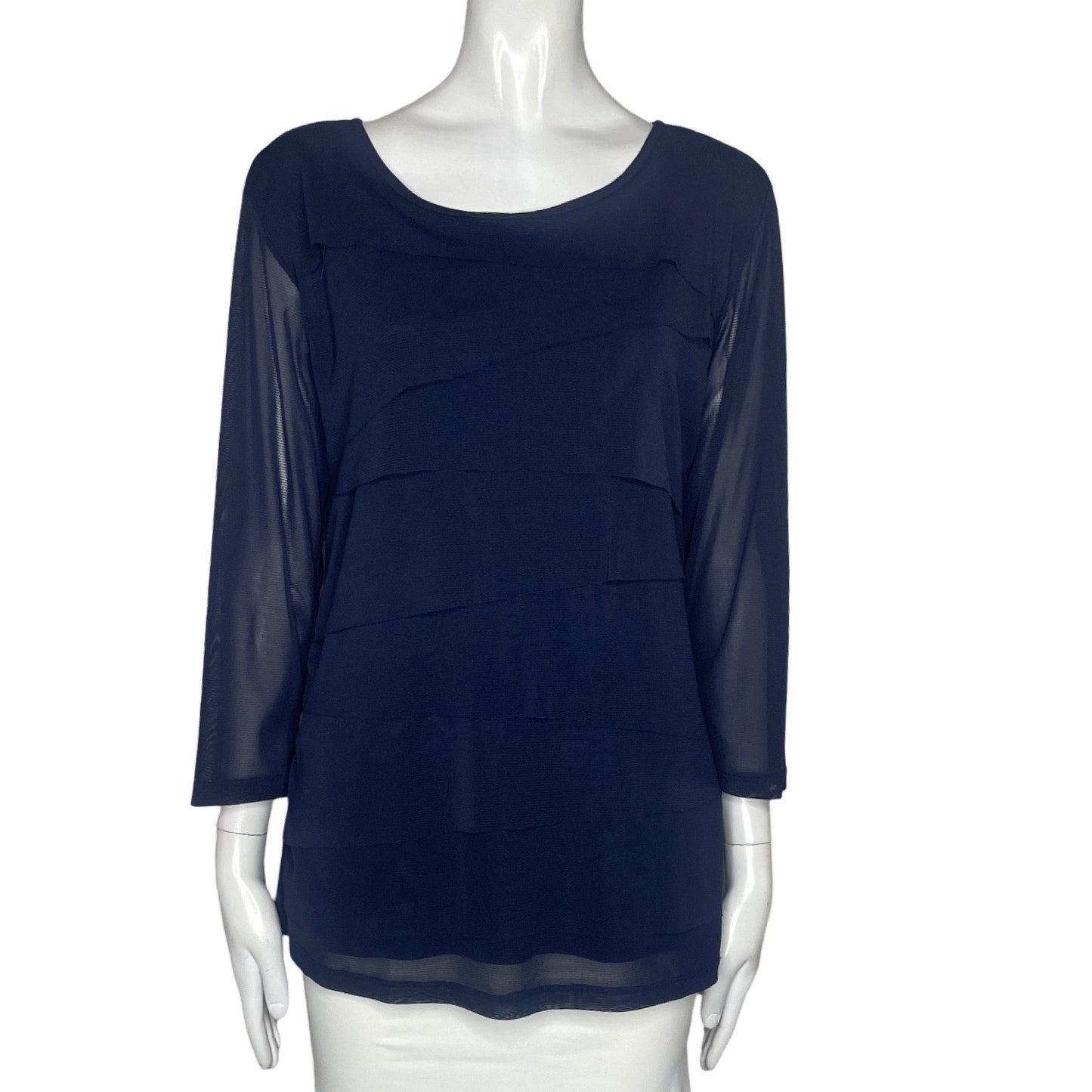 Blusa B-Chic Cuello Redondo Azul-Talla L