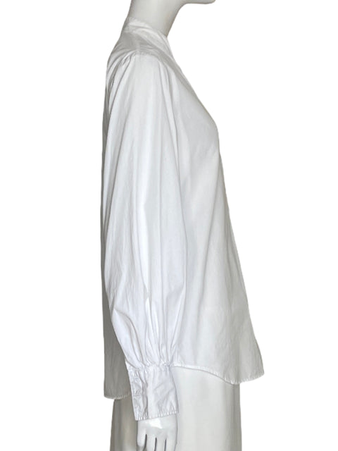 Blusa Lauren Ralph Lauren Abullonada Blanco-Talla S