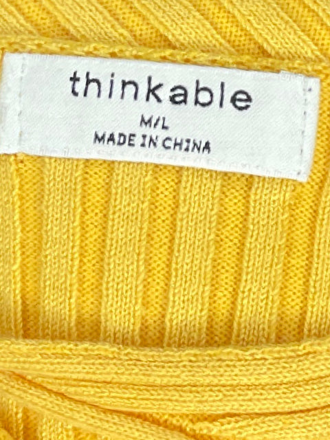 Top Thinkable Acanalado Amarillo-Talla M