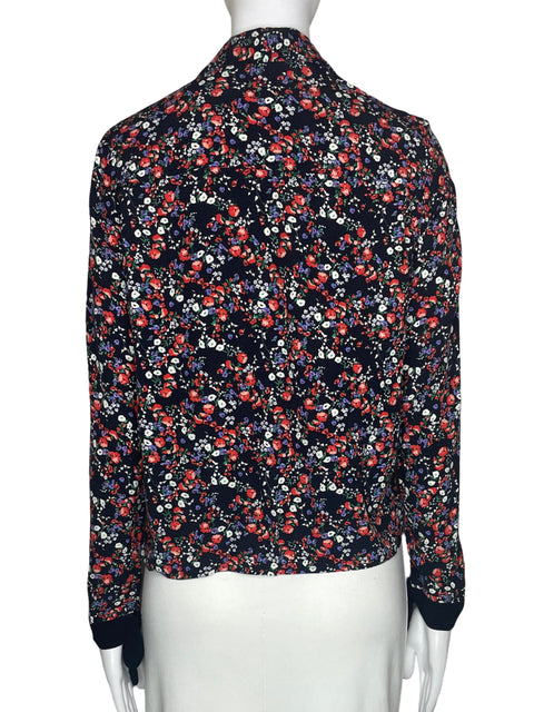 Blusa Zara Flores Mangas Negro-Talla S