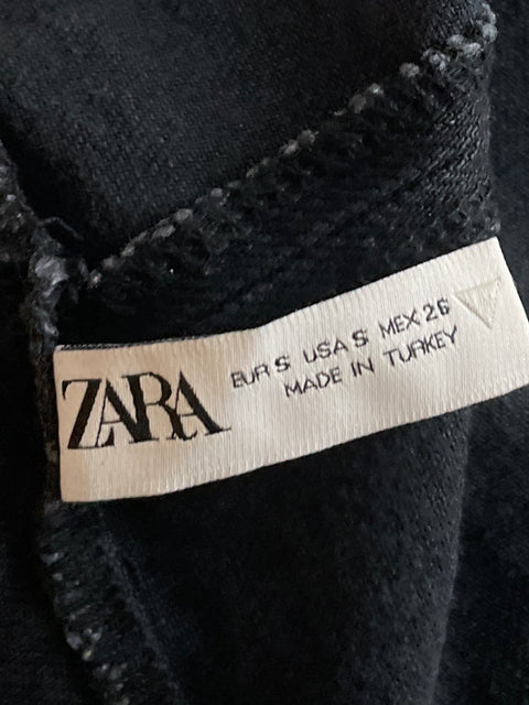 Vestido Zara Strapless Denim Negro-Talla S