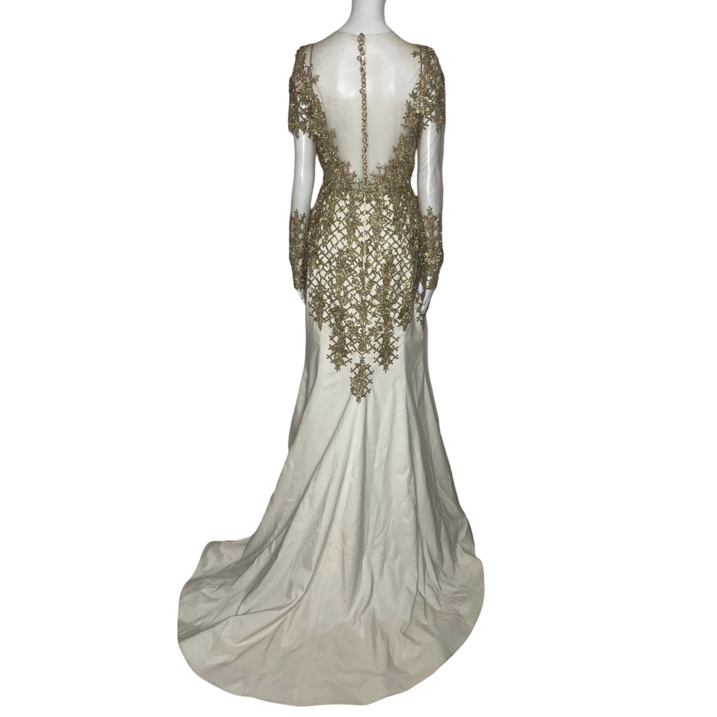 Vestido Tesoro TPS Flores Lentejuela Beige-Talla L