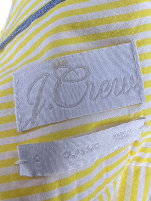 Vestido J.Crew Camisero Rayas Amarillo-Talla 10