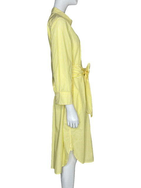 Vestido J.Crew Camisero Rayas Amarillo-Talla 10