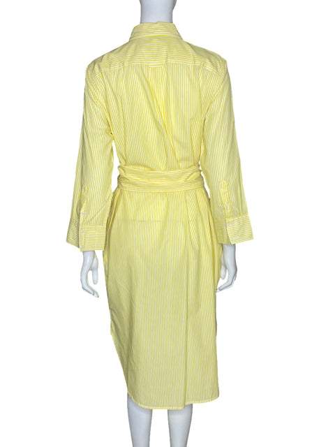 Vestido J.Crew Camisero Rayas Amarillo-Talla 10