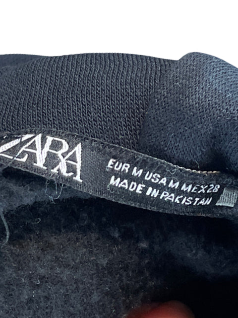 Abrigo Zara Hoodie Negro-Talla M