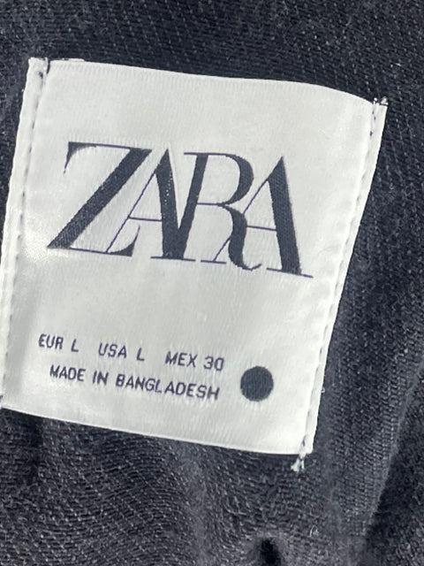 Chaqueta Zara Jeans Negro-Talla L