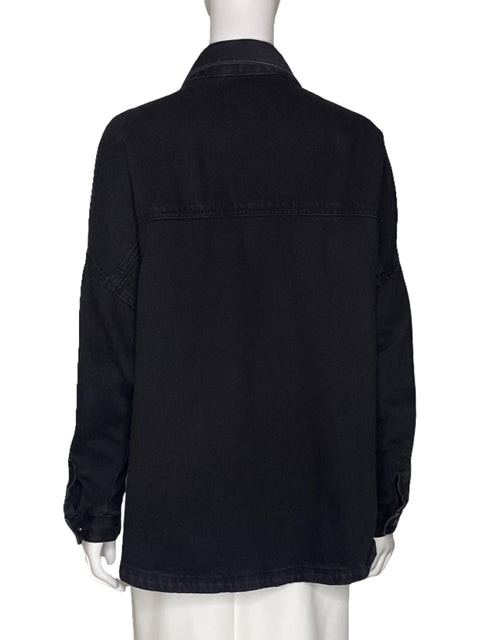Chaqueta Zara Jeans Negro-Talla L
