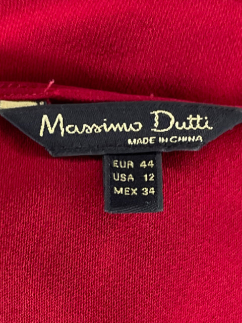 Blusa Massimo Dutti Mangas Cuello V Rojo-Talla 12