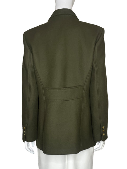 Blazer Zara Manteco Botones Dorado y Verde-Talla XL