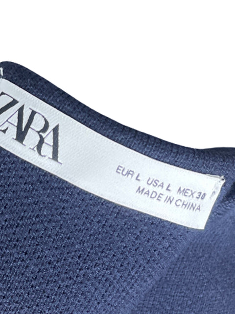 Chaleco Zara Punto Azul-Talla L