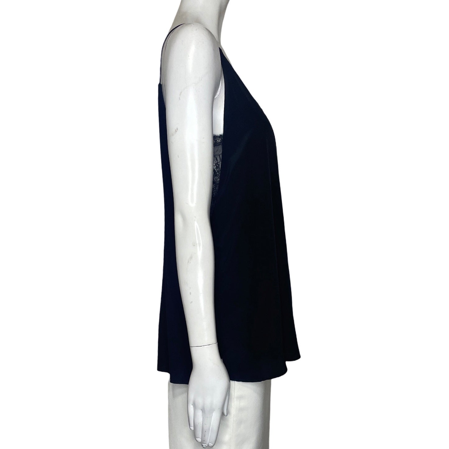 Blusa Bailey/44 Cuello V Encaje Negro-Talla L
