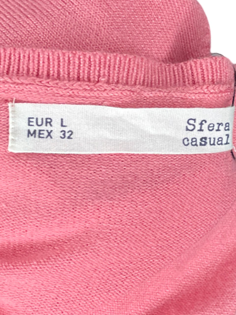 Sueter Sfera Casual Punto Cuello V Rosado-Talla L