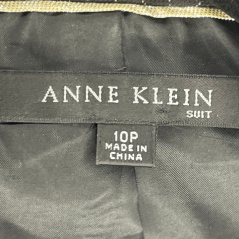 Blazer Anne Klein Rayas Negro-Talla 10