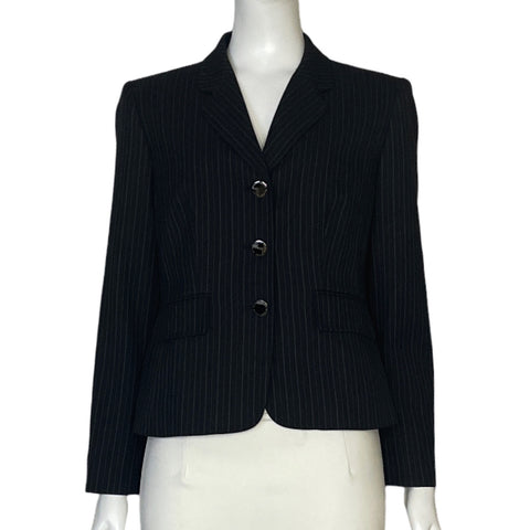 Blazer Anne Klein Rayas Negro-Talla 10