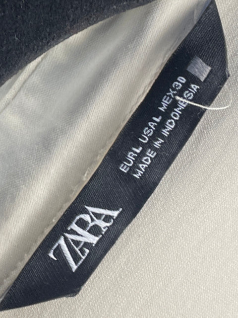Camisa Zara Satinada Vuelos Beige-Talla L