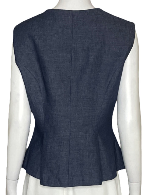 Chaleco Zara Peplum Azul-Talla L