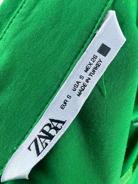Camisa Zara Oversized Verde-Talla S